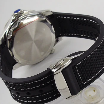 41mm Nologo Black Mehāniskās Vīriešiem Watch Dial Safīra Stikls GMT Keramikas Bezel Automātiskā Kustības Vīriešu Skatīties Attēls 2