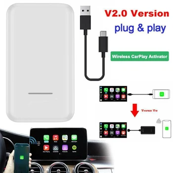 Bezvadu CarPlay Adapteris Ir Piemērots IOS Tālrunī Auto 2.0 Versiju, Audi, Volvo Oriģinālo Auto ar USB Kabeli, Bezvadu Adapteris