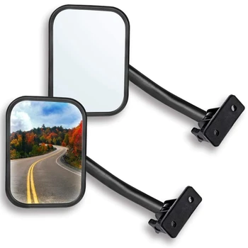 Durvis, Pie Spoguļa Jeep Wrangler TJ JK 4X4 Off-Road Morror Taisnstūra Spoguļi Sānu Skata Spoguļi, 2 Pack