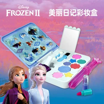 Jaunu Disney Jaunas meitenes saldēti 2 princese elza Kosmētiku Make up grāmatiņa iestatītu Lūpu Skaistumu rotaļlietas bērniem Ziemassvētku dāvana dāvana Attēls 2
