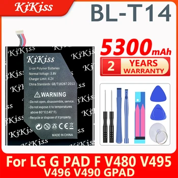 KiKiss 5300mAh Rezerves Akumulators BL-T14 par LG G PAD F V480 V495 V496 V490 GPAD Tabletes Akumulatori