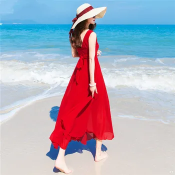 Vasaras Šifona Kleita 2020. Gadam, Sieviešu Kleitas, Vintage Sexy Beach Maxi Kleita Femmes Sieviešu Apģērbu Elegants Boho Kleita Vestidos Augšu