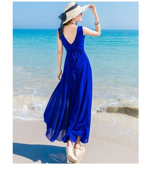 Vasaras Šifona Kleita 2020. Gadam, Sieviešu Kleitas, Vintage Sexy Beach Maxi Kleita Femmes Sieviešu Apģērbu Elegants Boho Kleita Vestidos Augšu Attēls 2