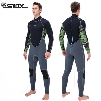Ūdenslīdēju kostīms 2mm Neoprēna wetsuit vīriešiem pilna ķermeņa viengabala kostīmi, snorkeling, sērfošanu spearfishing wetsuit, ziemas siltuma peldkostīmi Attēls 2
